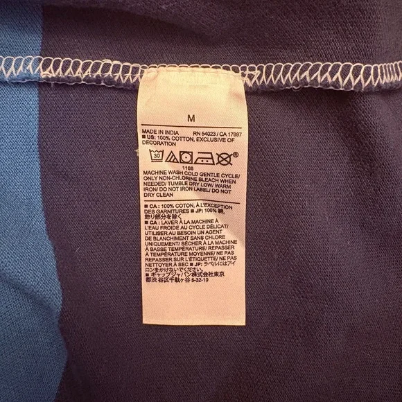 Banana Republic Men’s Polo - White & Light Blue & Navy Colorblock - Picture 4 of 5